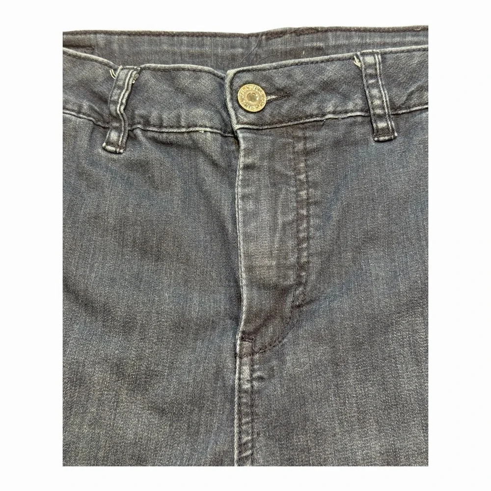 Modern Minimalist Wide Leg Jeans Dark Wash Size 10 Stretch Denim - Picture 4 of 7